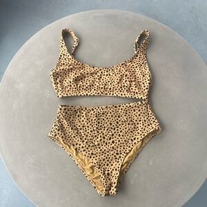 Billabong leopard bikini top and bottom set large